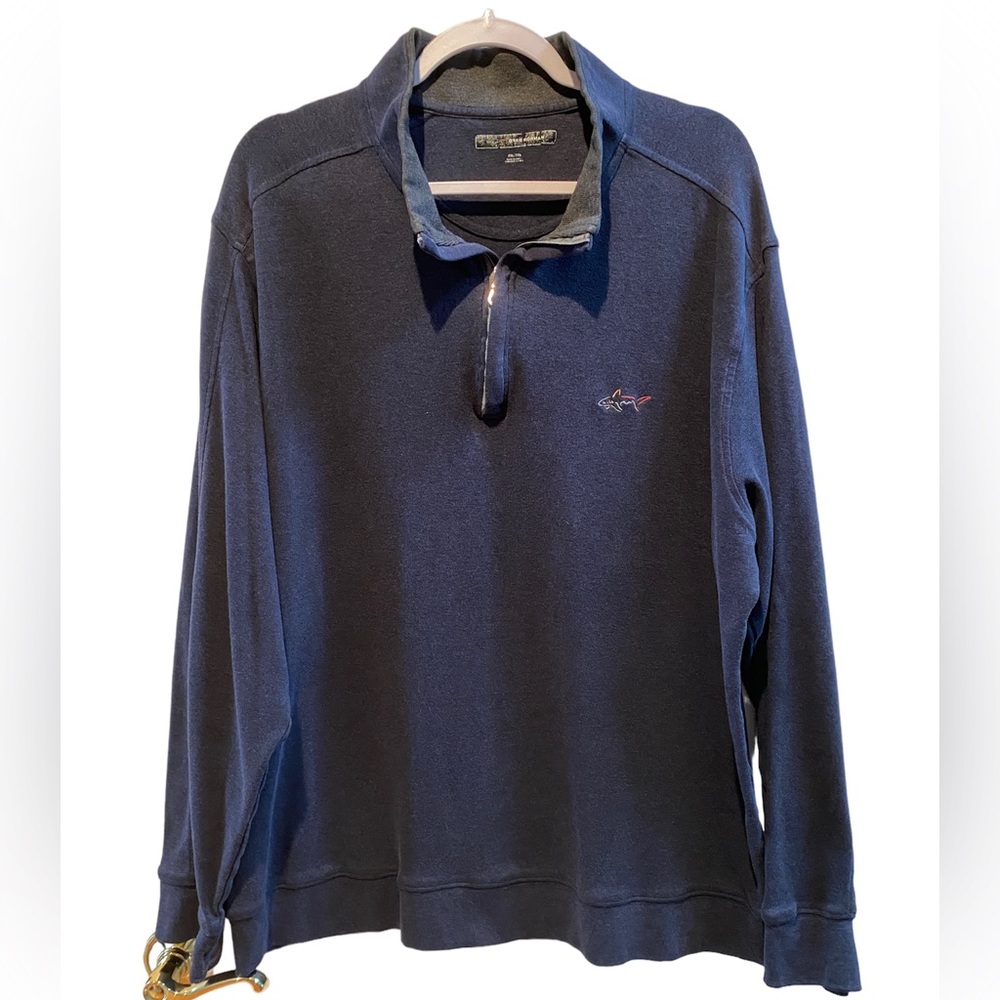 Greg Norman 1/4 Zip Pull-Over Long Sleeve Sweater Navy Blue Size XXL